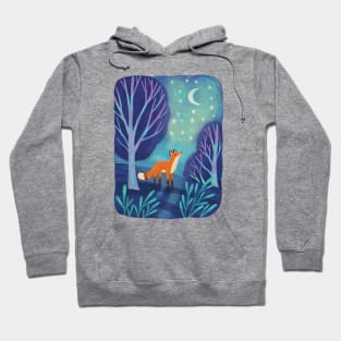 Fox At Night Hoodie